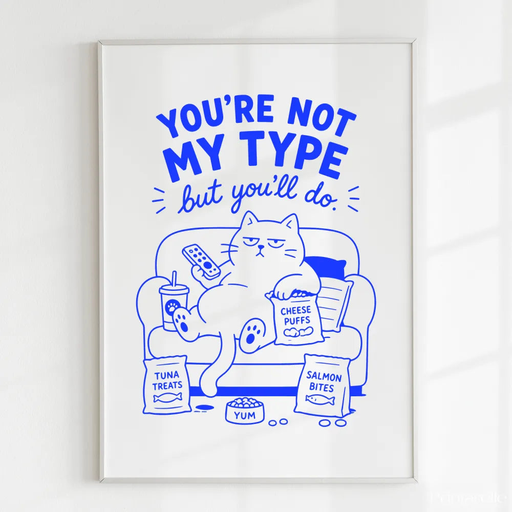 Handmade - Print - You’re Not My Type But You’ll Do Funny Cat Print | Ireland