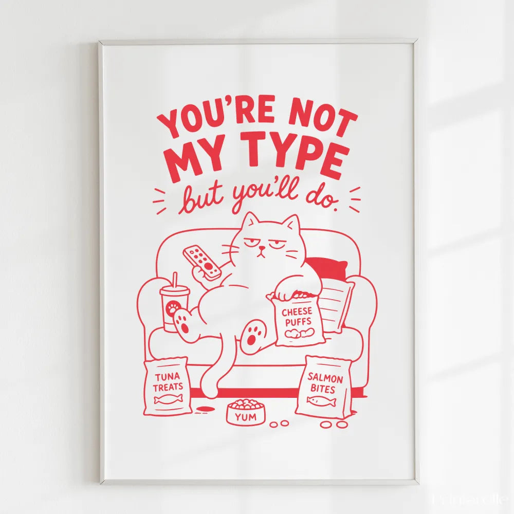 Handmade - Print - You’re Not My Type But You’ll Do Funny Cat Print | Ireland