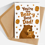 Handmade Greeting Card | Printarelle | The bear-y best wishes for a wonderful dad. This heart-warming design shows